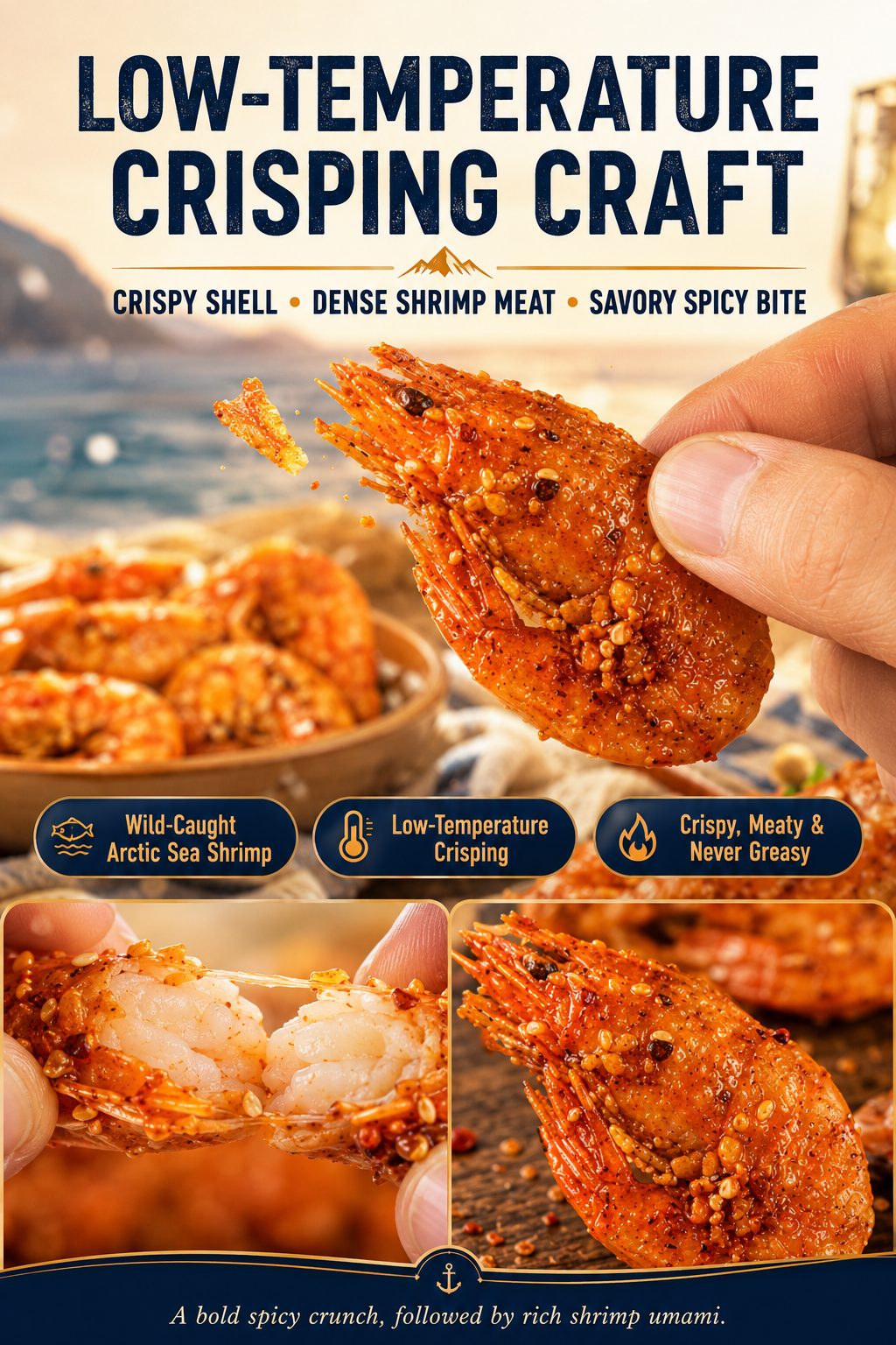 Wild-Caught Arctic Sea Shrimp – Ready-to-Eat Spicy Crispy Snack-9SLL