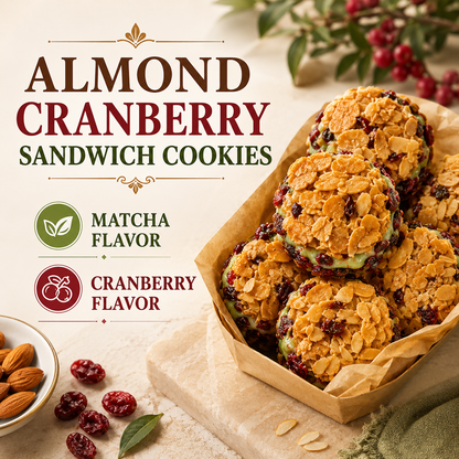 Crispy Cranberry & Matcha Sandwich Cookies-LAN