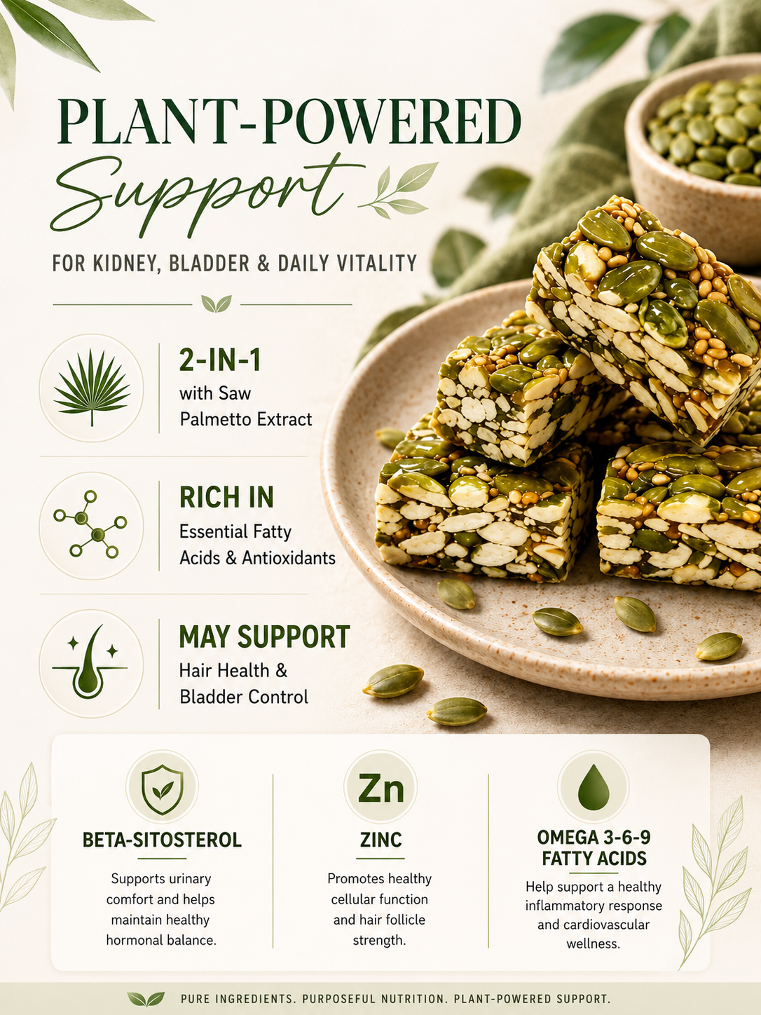 Pumpkin seed brittle – naturally supports kidney health and helps protect the bladder from within-LAN
