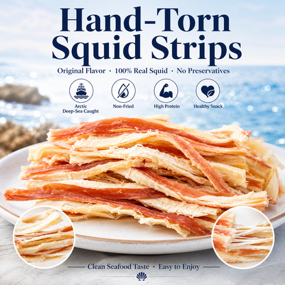 Arctic Deep-Sea Squid Ready-to-Eat Hand-Torn Squid Strips-9SLL