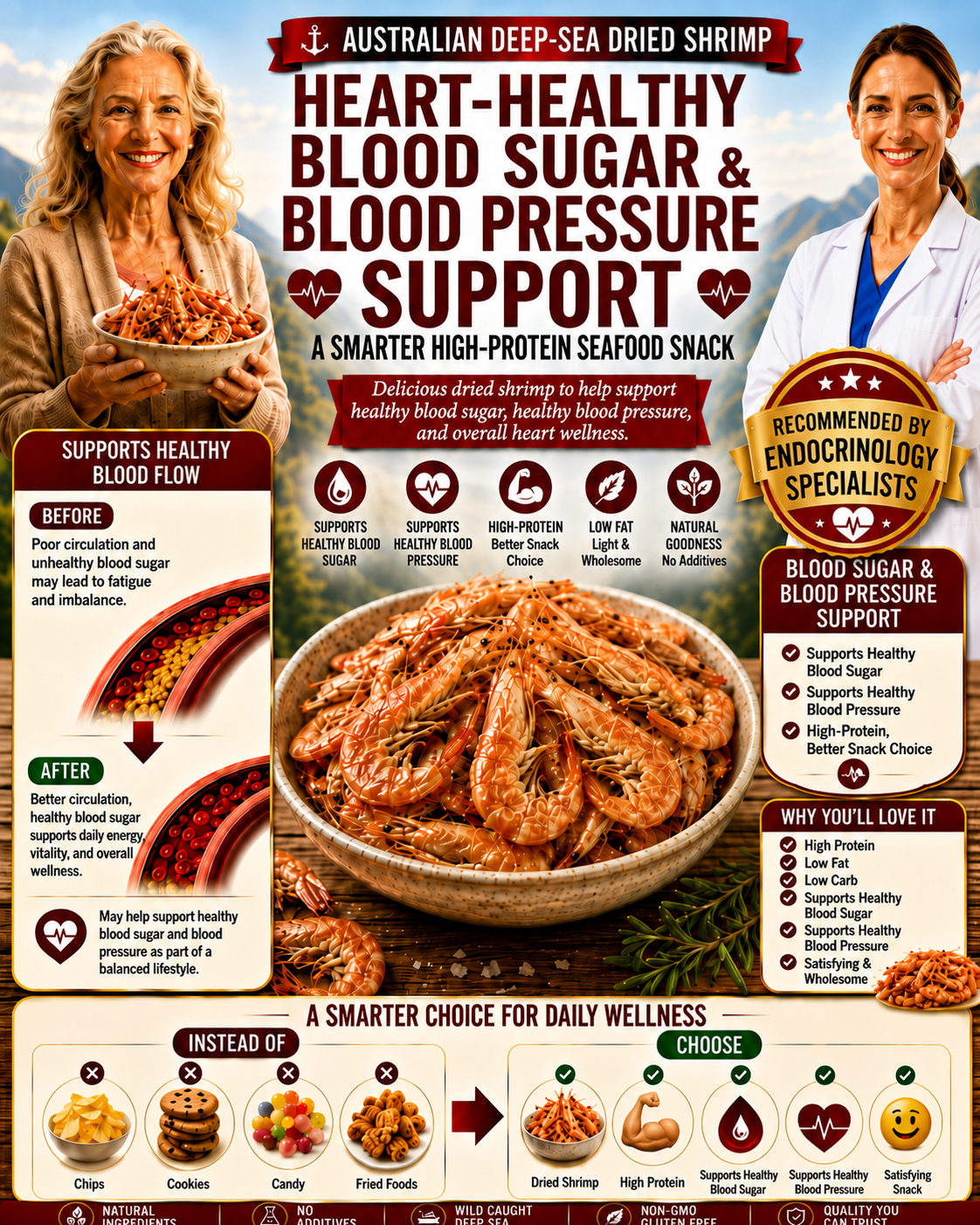 🔥 Australian Giant Dried Shrimp ‖ High-Protein Ocean Nutrition for Daily Energy, Clean Snacking & Natural Seafood Flavor 🦐-FD6U