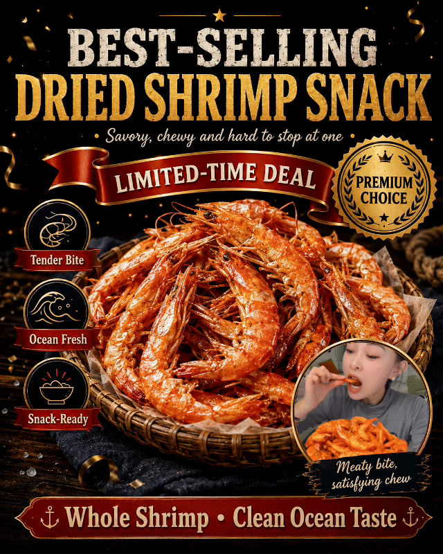 🔥 Australian Giant Dried Shrimp ‖ High-Protein Ocean Nutrition for Daily Energy, Clean Snacking & Natural Seafood Flavor 🦐-FD6U